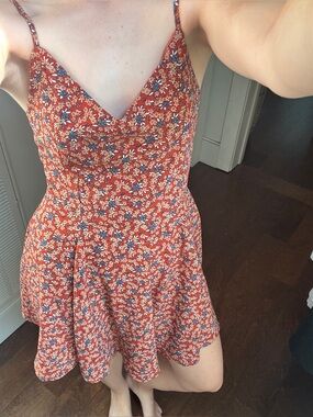 Blush J Boutique Red Floral Skater Dress